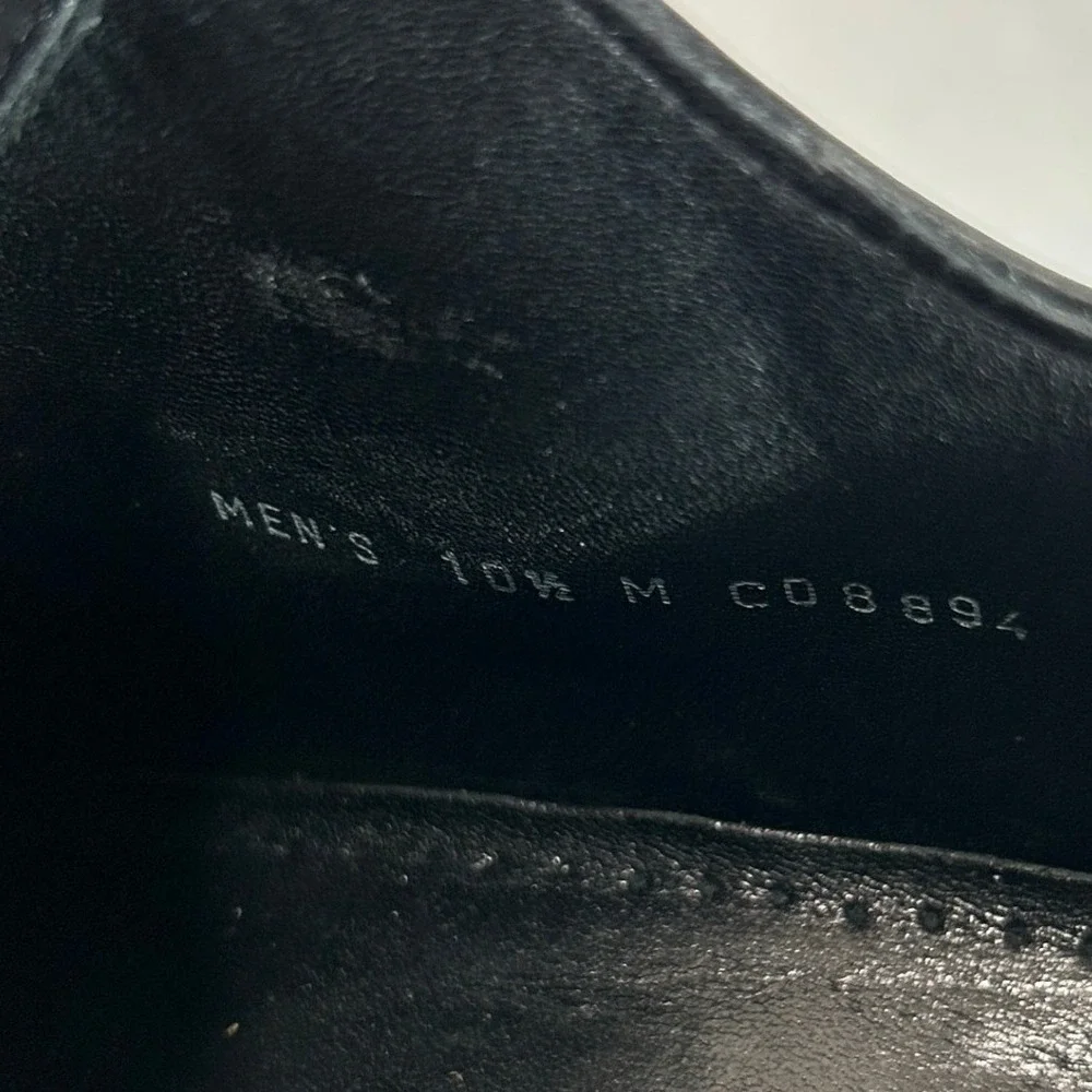Cole Haan Mens Black Leather Plain Toe Derby Dress Shoes C08894 Size 10.5 M